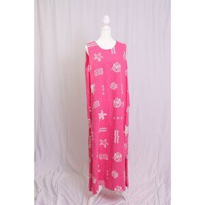 Women’s Size Large Pink Linen Maxi Dress